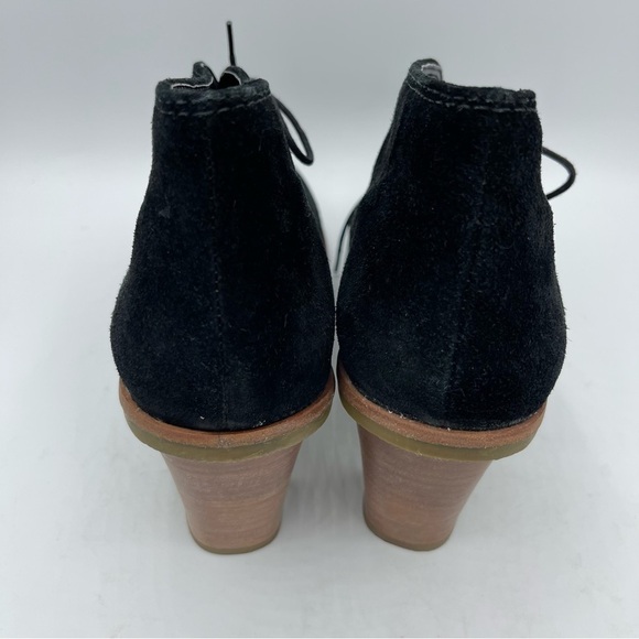 j jill Womens Suede Ankle Boot Bootie Size 10M Black Lace Up 3" Block Heel - Picture 4 of 5